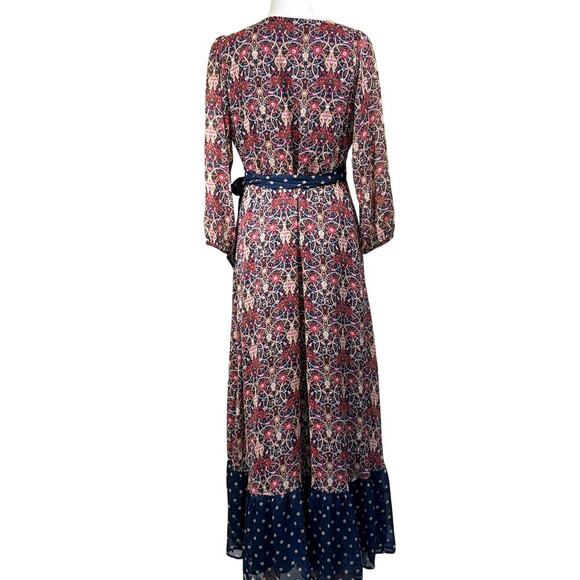 Biltmore wrap maxidress, blue/red, eclectic, feminine, transitional, bohemian - Picture 4 of 7
